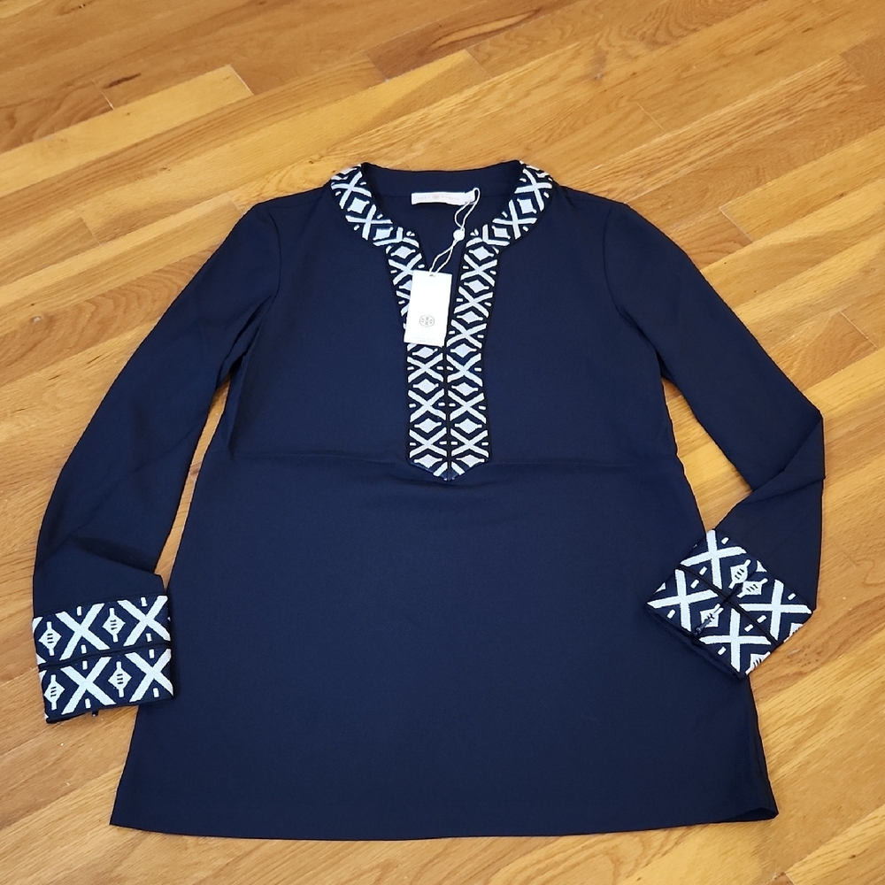 NWT Navy Ariana Tunic With Taping